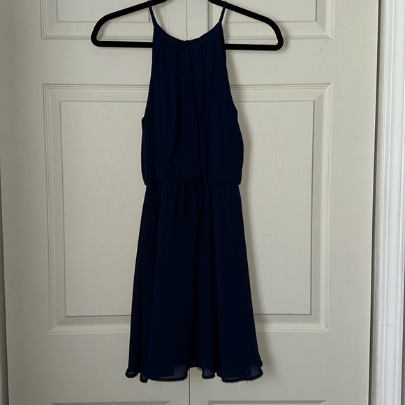 Lush Dresses & Skirts - Lush Navy Blue Dress Size Small - Open Slit in back - very cute